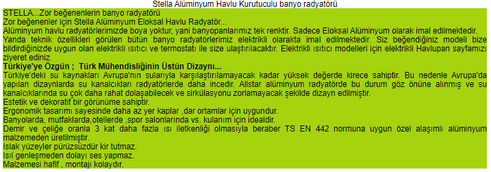 ELEKTRİKLİ HAVLUPAN / RADYATÖR  - ALÜMİNYUM